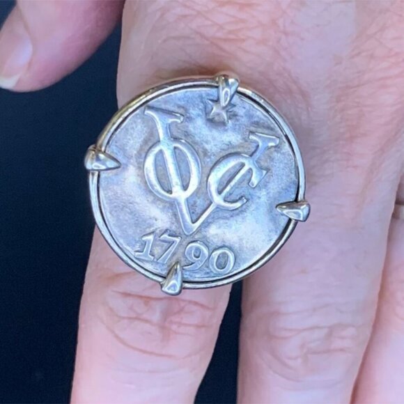 Designer Tracey Mayer 1790 Dutch Netherlands Coin Ring Sterling Silver J256 - Picture 4 of 16